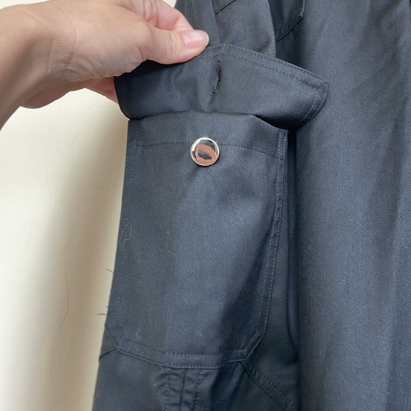 Revolve Superdown Black Wide Leg Cargo Pants Tie Hem Slouchy Baggy Oversized Med - Picture 5 of 10